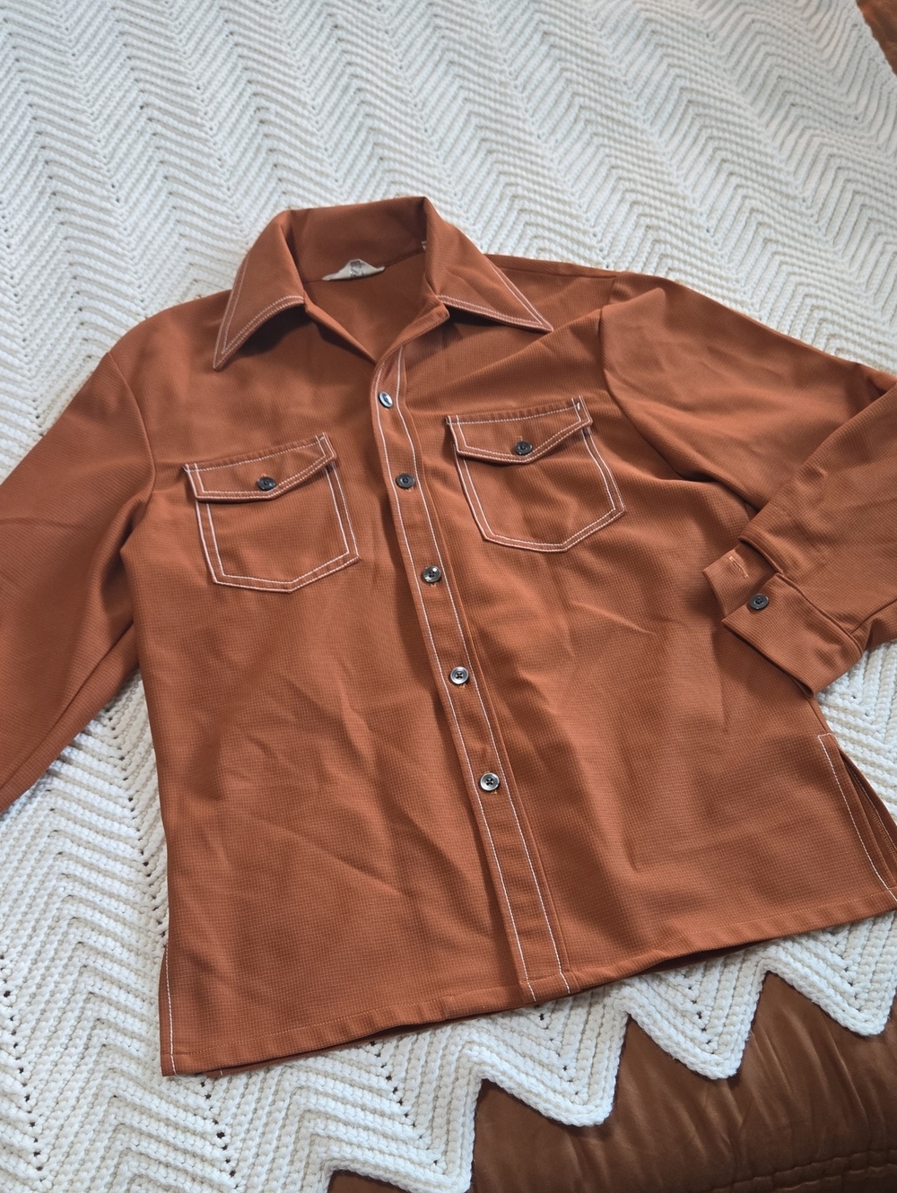 Vtg Men's Rust Brown Button-Up Workshirt Jacket